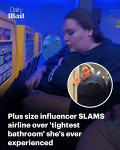Plus size influencer hits out at Ryanair for ‘the tightest bathroom’ she’s EVER experienced