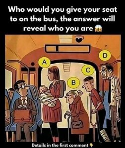 Bus seat dilemma reveals surprising aspect of your personality.