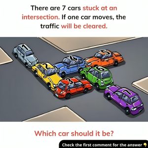If one car moves, the traffic will be cleared. Which car should it