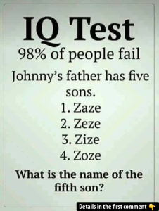 Only Sharp Minds Can Solve This – What Is the Name of the Fifth Son?