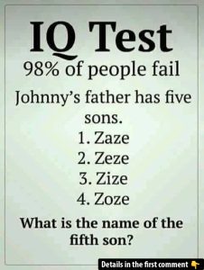 Only Sharp Minds Can Solve This – What Is the Name of the Fifth Son?