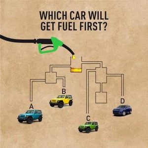 Which Car Will Get Fuel First?