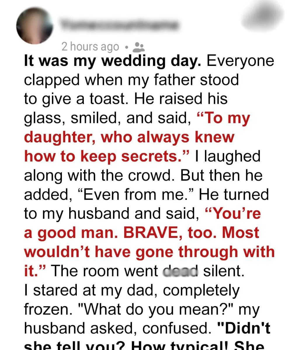 My Father Revealed My Biggest Secret at My Wedding to Embarrass Me – My Fiancé’s Response Brought Me to Tears
