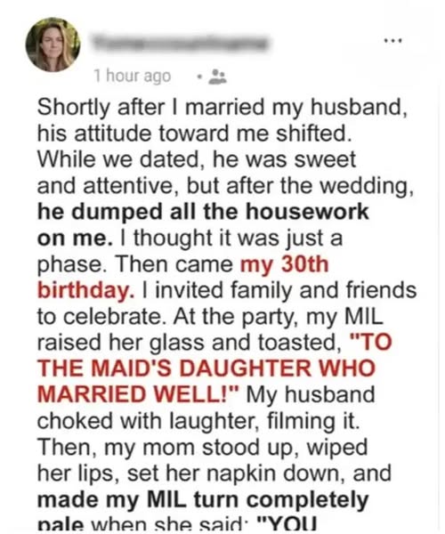 She Called Me ‘The Maid’s Daughter’ — My Mom’s Comeback Left the Room Speechless