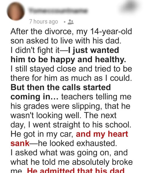 My Son Is Failing School After Moving in with His Dad — I Just Found Out What’s Really Going on in That House