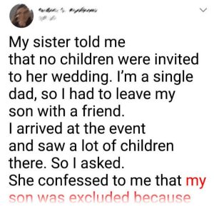 My Sister Excluded My Son from Her Wedding Due to His Appearance