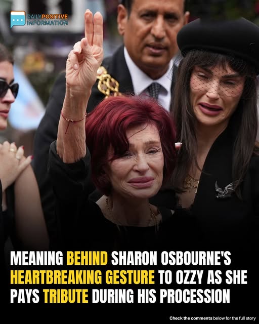 Sharon Osbourne’s Tearful Peace Sign Tribute At Ozzy’s Funeral Explained