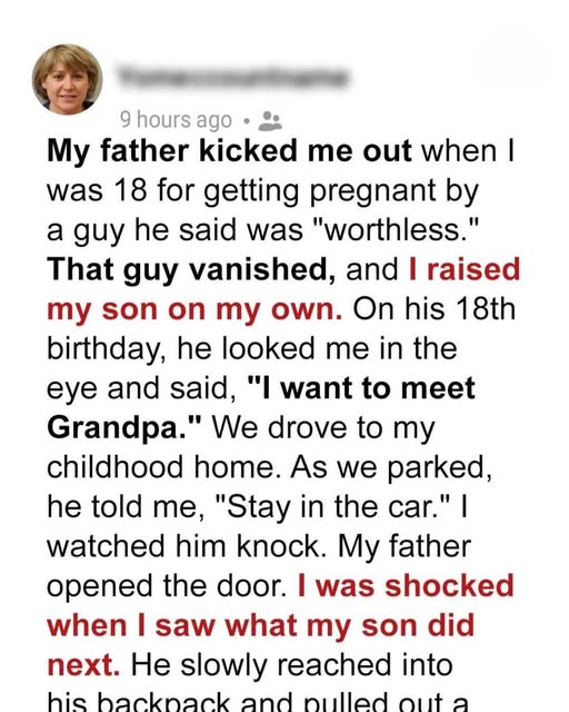 My Dad Kicked Me Out When He Found Out I Was Pregnant — 18 Years Later, My Son Paid Him a Visit