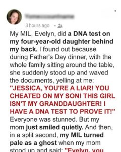 My Mother-in-Law Accused My Daughter of Not Being My Husband’s at Father’s Day Dinner — My Mom’s Reaction Sh0cked Everyone