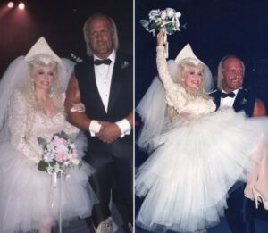 Dolly Parton and Hulk Hogan “married” in a wild in-ring ceremony that no one could believe was actually broadcast live. And yes, there was Spandex, screaming, and a song called “Headlock on My Heart”!.