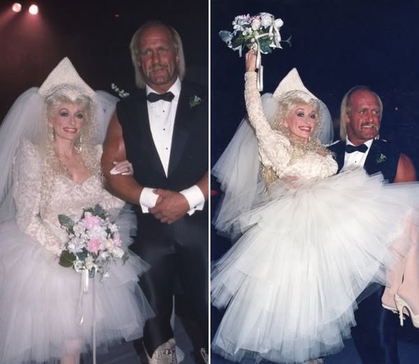 Dolly Parton and Hulk Hogan “married” in a wild in-ring ceremony that no one could believe was actually broadcast live. And yes, there was Spandex, screaming, and a song called “Headlock on My Heart”!.