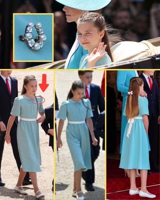Absolutely Jaw-Dropping! Princess Charlotte, 10, Captivates Millions in Elegant Teal Dress and Iconic Diamond Brooch Once Owned by the Queen