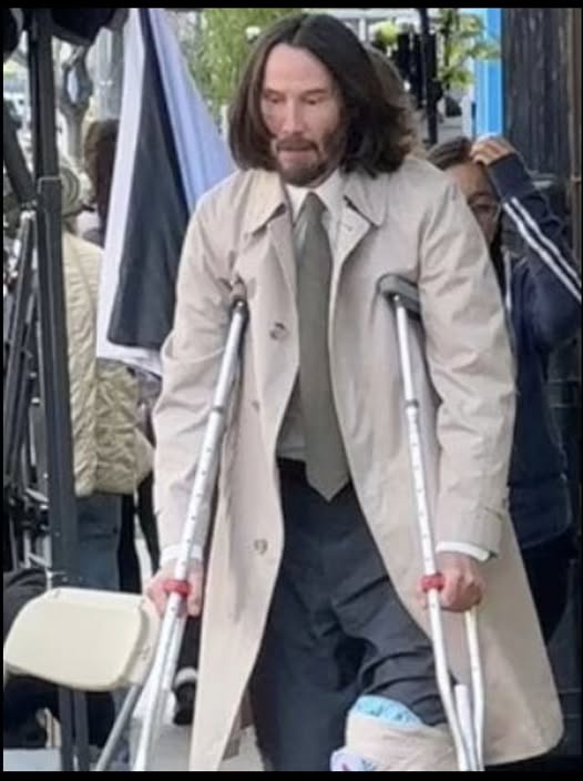 Keanu Reeves opens up about a recent injury he suffered while filming his latest project.