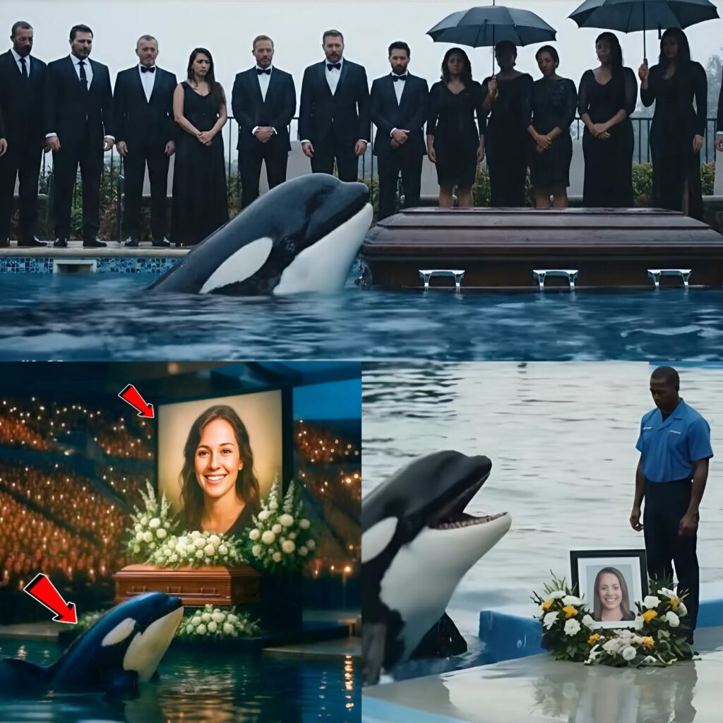 Heartbreaking news: Whale cries bitterly as trainers white coffin is brought back 🎶🐬 Full video of whale wagging its tail in grief… It really regrets…