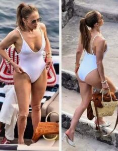 Jennifer Lopez shared a picture of her daughter with Marc Anthony, who was seen with a mustache and wearing baggy clothes