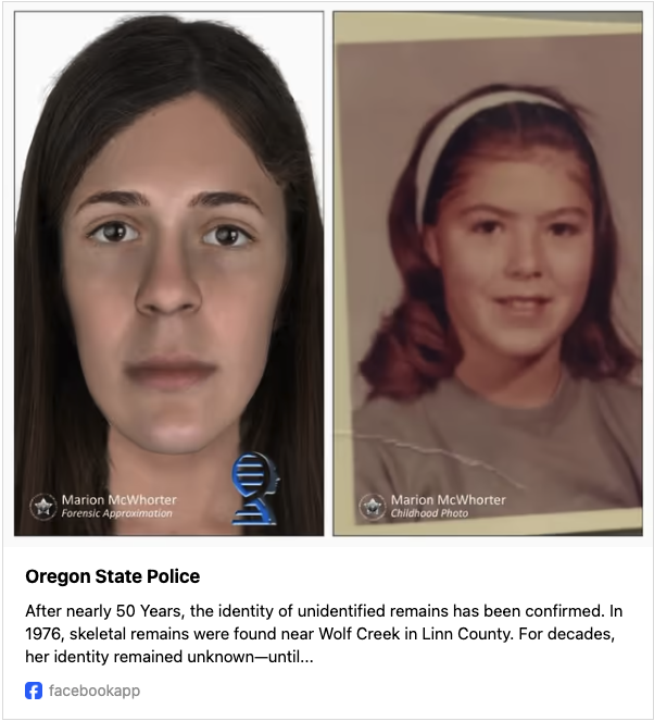 ‘Swamp Mountain Jane Doe’ Identified Nearly 50 Years After Disappearance