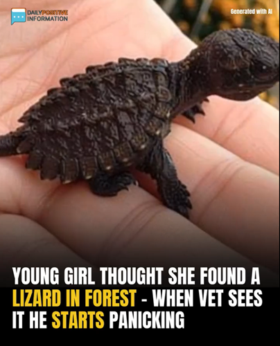 Little girl believed she found a lizard in the woods