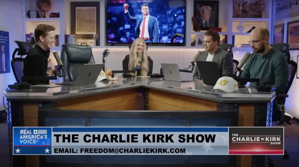 Erika Kirk seen smiling, makes announcement on rare ‘The Charlie Kirk Show’ appearance