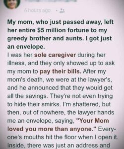 My Mother Left Me Only an Envelope — What I Found Inside Changed Everything
