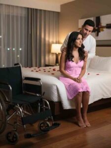 On our wedding night, I lifted my husband into bed — we slipped… and the truth I saw left me frozen.