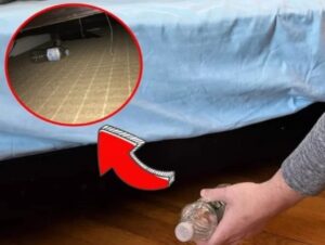 Why should you throw a bottle of water under the bed as soon as you check into a hotel?