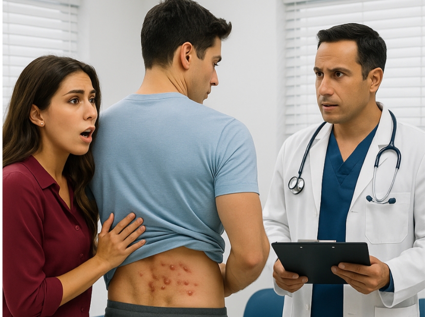 When I Found 30 Strange Red Marks on My Husband’s Back, I Took Him to the ER — But What the Doctor Said Next Made My Heart Stop