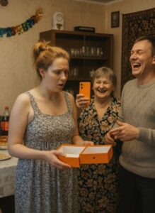 For my birthday, my husband gave me an empty phone box, and my mother-in-law filmed my reaction to her brand new iPhone: my husband was laughing until I put it back.