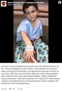 5-yr-old saves sister, dog from burning home then alerts rest of family