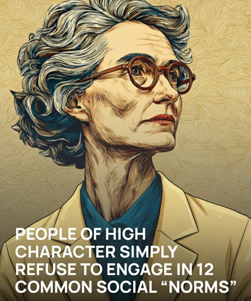 People of high character simply refuse to engage in 12 common social “norms”