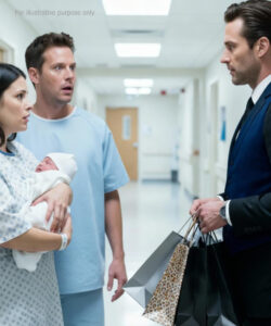 Right after giving birth, I unexpectedly ran into my ex-husband in the hospital hallway. “Congratulations,” he murmured—then froze when he saw my new husband standing beside me.