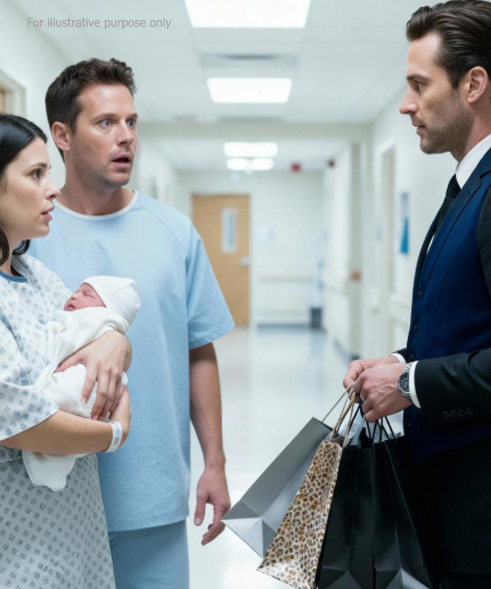 Right after giving birth, I unexpectedly ran into my ex-husband in the hospital hallway. “Congratulations,” he murmured—then froze when he saw my new husband standing beside me.