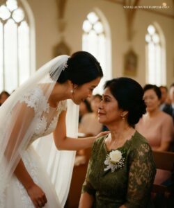 I’m ashamed to go to my son’s wedding because my clothes are old but when my daughter-in-law saw the green dress on me, her reaction made the whole hall cry
