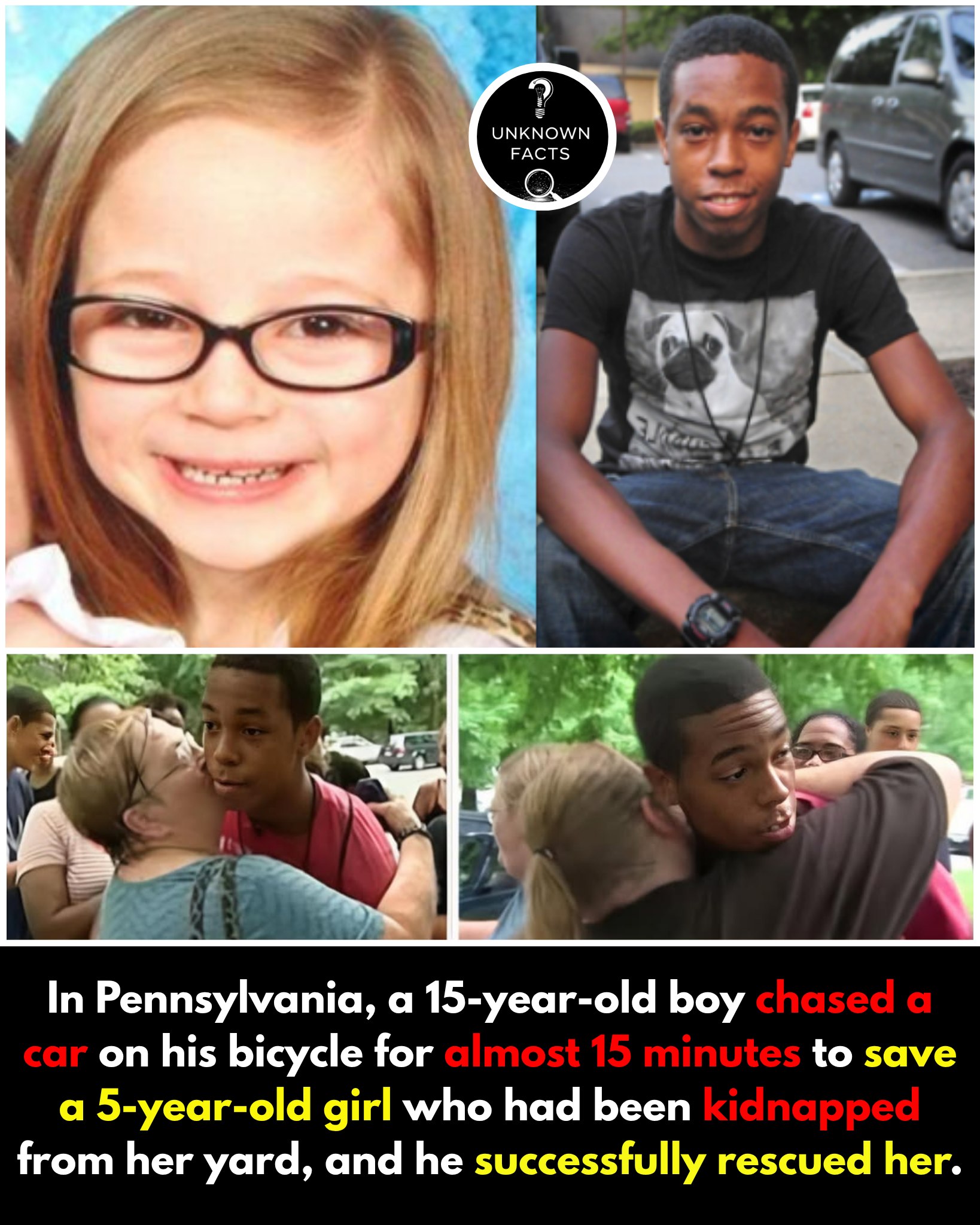 Teens chase kidnapping suspect on bikes, save 5-year-old girl