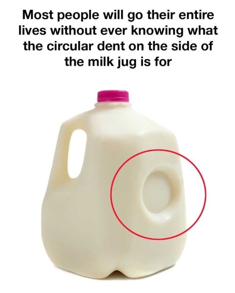 SOTD – Purpose of the Circular Dent on Milk Jugs!