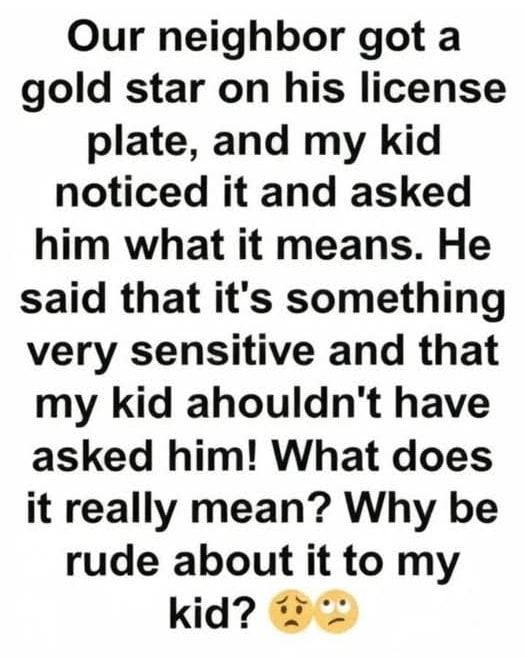 The meaning behind a gold star license plate