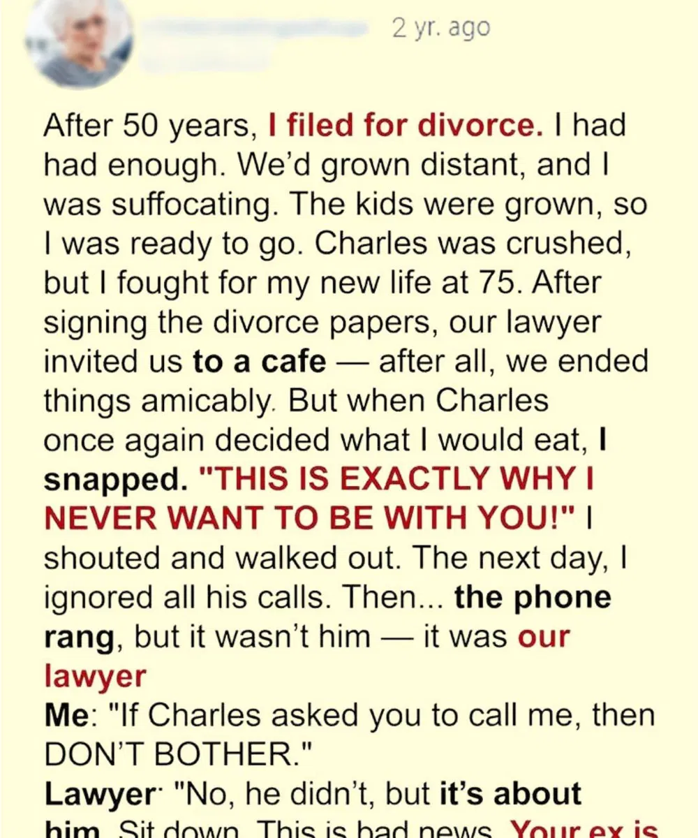 After 50 Years of Marriage, I Asked for a Divorce, Then His Letter Broke My Heart