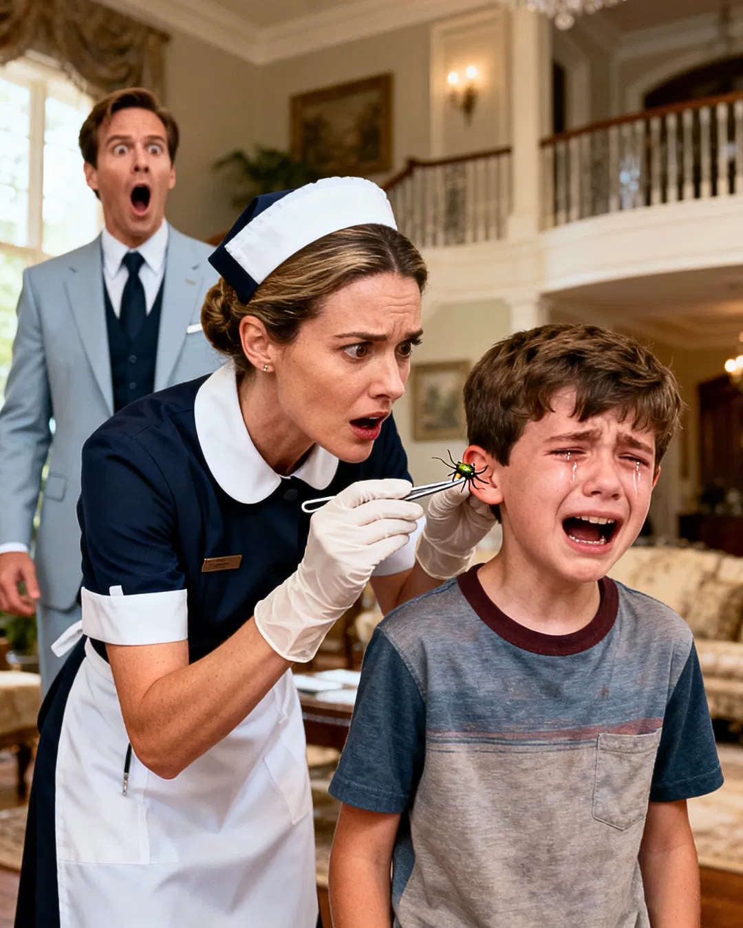 The billionaire’s son was suffering from pain, until the nanny removed something mysterious from his head…