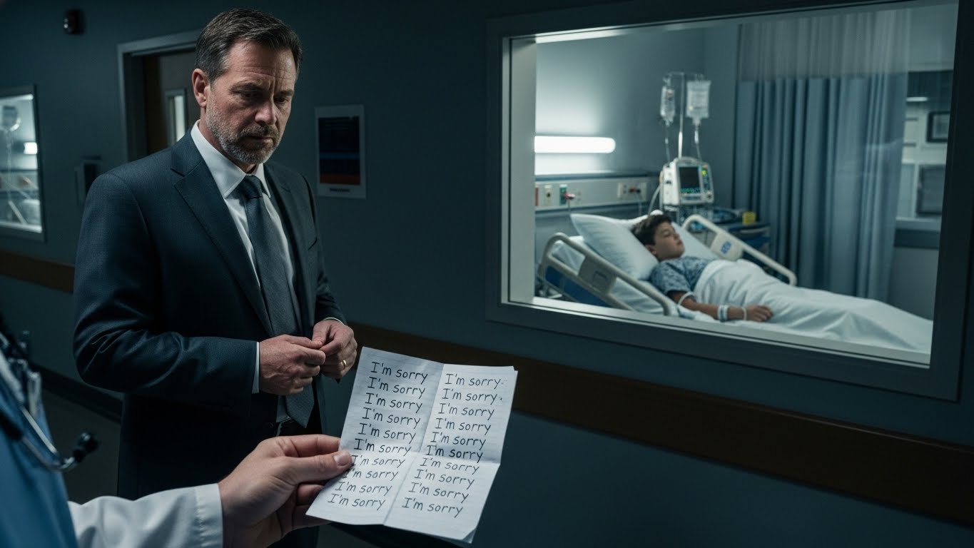 My 9-Year-Old Son Walked to School with a Burst Appendix Because He Was Too Terrified to Tell Me He Hurt. I Thought I Was Raising a Warrior, Until the Doctor Handed Me His ‘Sorry’ Note.