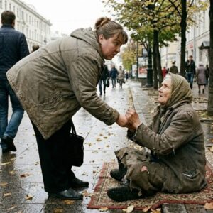 The woman left small change for the old lady every day, but one day, as she bent down to drop a coin, the elderly woman suddenly grabbed her hand: “You’ve done so much good for me… don’t go home today” 🤔😱 After a difficult divorce, Susanna, a thirty-five-year-old woman with a tired but determined look, had found a new job, and every morning she walked the same route — from the entrance of her building to the subway. At the beginning of the street, next to a pharmacy kiosk, an elderly, thin, grey-haired woman had been sitting for more than two months, wearing a torn coat, with a worn-out mat and a tin cup in front of her. Susanna never walked past without leaving something: sometimes a ten-unit coin, sometimes a handful of change, and sometimes even a banknote, if her salary had arrived on time. The old woman always nodded quietly, with a kind of silent gratitude that needed no words. Day after day, the same routine — a habit that had become almost a calm morning ritual, part of Susanna’s regular path. That morning began the same. A light drizzle fell, the asphalt shimmered, people hurried by without lifting their eyes. Susanna reached into her pocket for coins, bent down — but before she could drop them, the old woman suddenly grabbed her wrist. Her fingers were dry and bony, yet surprisingly strong. Susanna looked up — the woman’s expression was completely different, no longer quiet and humble, but filled with worry and almost panicked fear. “Dear child… listen carefully,” she whispered, still holding her hand. “You’ve helped me so many times… let me do something for you now. Don’t go home today. For any reason. Sleep anywhere — at a friend’s place, in a hotel, even in the subway all night… just don’t return to your apartment. Promise me.” Susanna froze, forgetting even to straighten up. Around them, people continued streaming by, unaware of their conversation in the cold morning. The old woman released her hand as suddenly as she had grabbed it and lowered her gaze, as if the conversation were finished. Susanna walked away slowly, but the whole way to the subway she felt a growing anxiety rising in her chest. At the office she couldn’t settle down all day. Every little thing felt suspicious — a strange question from a colleague about her neighborhood, documents disappearing even though she was sure she had filed them properly. With every passing hour, the heavy feeling inside her grew stronger, as if an invisible hand were squeezing her heart more tightly. By the evening, the drizzle had turned into fog, and the old woman’s words echoed louder than the noise of the cars. Susanna stopped at a crosswalk, took out her phone, and almost without thinking booked a bed in a nearby hostel. That night, she didn’t go home. The next morning, she arrived at the old woman earlier than usual. The elderly woman lifted her head as if she had been waiting for her. And that morning, she told her something that made Susanna’s hair stand on end 😱😱 Continued in the first comment 👇👇