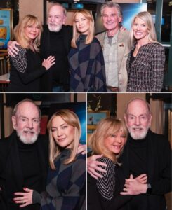 Under the soft glow of the theater lights, Goldie Hawn and Neil Diamond shared a quiet, almost private moment. No speeches. No staged smiles. Just two lives, full of history and hardship, pausing together in mutual recognition of all they’ve endured — and all that still lies ahead. Family framed the scene: Kurt Russell beside Goldie, Katie Diamond beside Neil, anchoring it in something real and tender. The air was soft with vulnerability, gratitude unspoken but felt. This wasn’t about fame or applause. It was about resilience, reinvention, and the grace that comes with time. The warmth between them wasn’t scripted. It was earned — decades of living, falling, standing, and continuing. In that moment, Song Sung Blue was more than a performance. It was a reflection of memory, love, and strength that doesn’t fade. Some of life’s most powerful moments need no words; they just need presence.