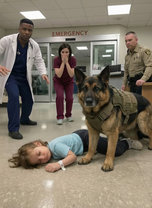 “Sir, You Can’t Bring Animals in Here!” — The ER Fell Silent As a Bloodied Military Dog Walked In Carrying a Dying Child, What We Found on Her Wrist Changed Everything