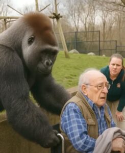 At the zoo, a gorilla suddenly attacked a man in a wheelchair, grabbed