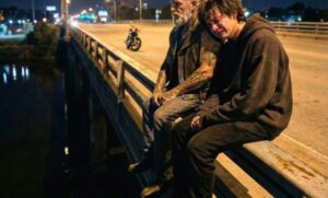 This biker sat with me on a bridge for six hours when I was going to jump, and he never once told me not to do it, That is what saved my life