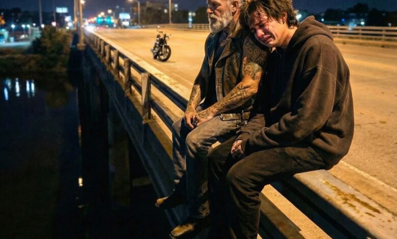 This biker sat with me on a bridge for six hours when I was going to jump, and he never once told me not to do it, That is what saved my life