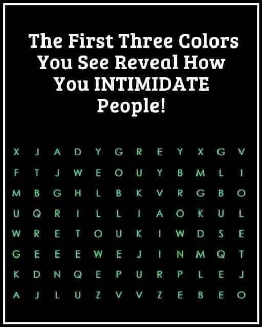 The First Three Colors You See Reveal How You Intimidate People