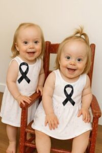 Young woman puts both babies inside the fir… See more