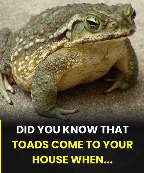 Why does a toad appear in your house and what might its presence indicate?