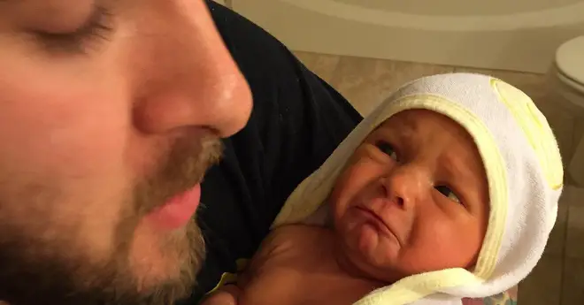 Dad posted a photo of his newborn daughter online and it saved her life