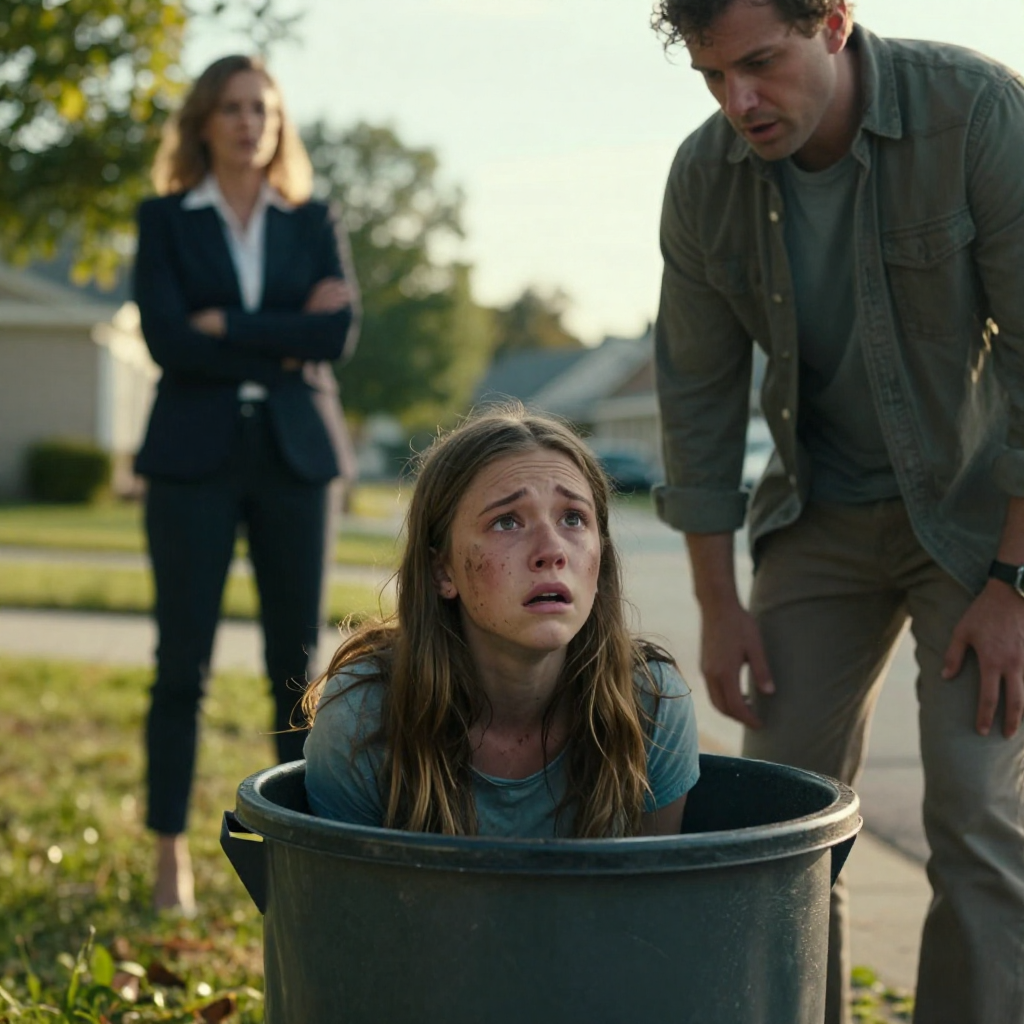 STEP-MOTHER’S CRUEL PRANK TURNS NIGHTMARE: SHE FORCED ME INTO A TRASH CAN, ONLY FOR MY DAD TO WITNESS HER HORRIFIC ACT UPON HIS RETURN – A FAMILY SECRET REVEALED!