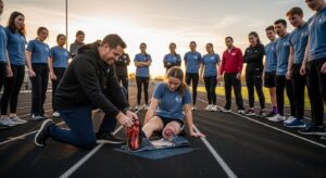 She dragged her bleeding leg across the high school track, forcing a smile and swearing to the coach it was just a tiny blister. But when the skeptical PE teacher pinned the fifteen-year-old down and forcefully ripped off her tattered sneaker, the gruesome, heartbreaking secret hidden inside made the entire football field fall dead silent in pure, nauseating horror.